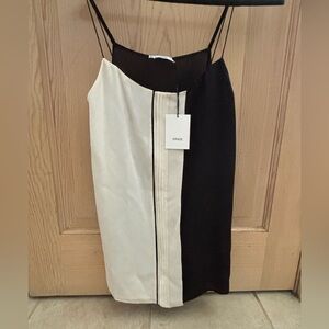 Vince Silk Black White Top Cami Small